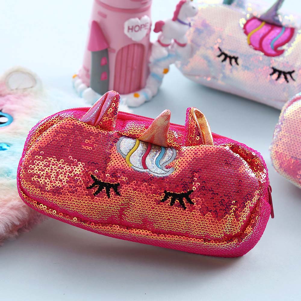 Dazzle Unicorn Pencil Case - Red